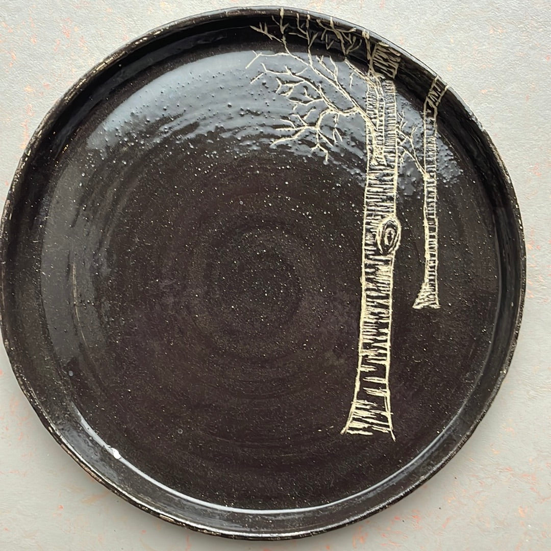 Breakfast plate with trees