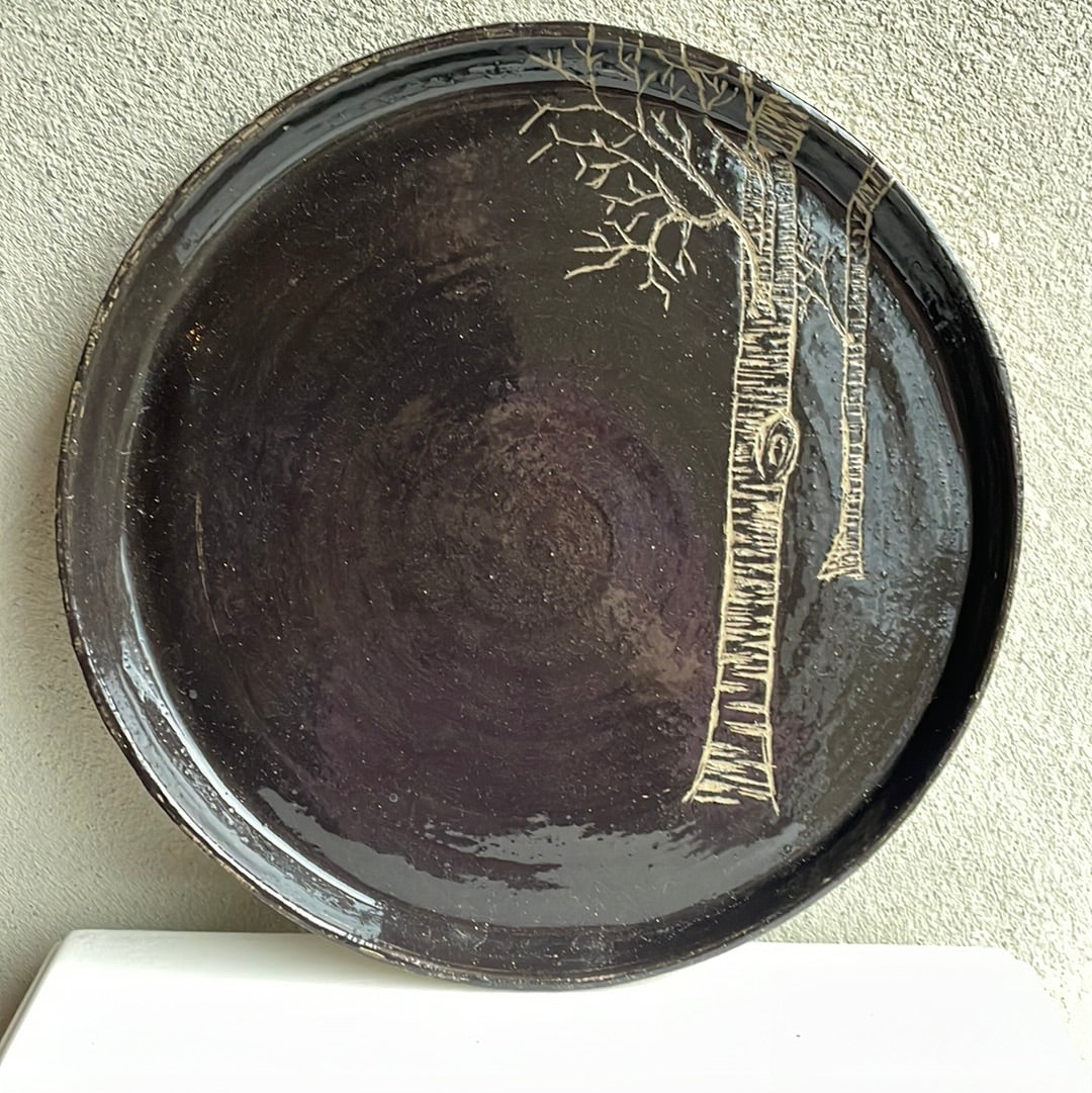 Breakfast plate with trees